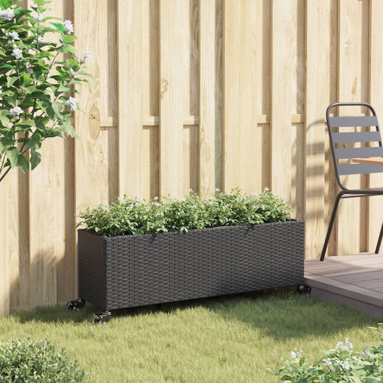 vidaXL Garden Planter Box Plastic Black 107x32x38cm.