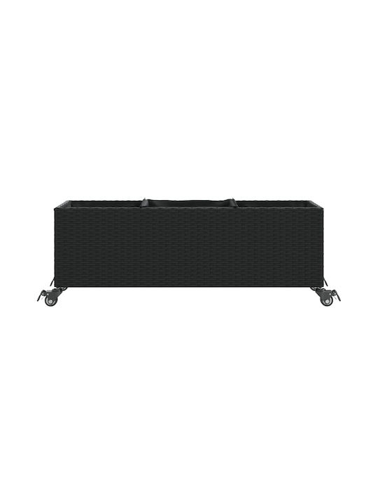 vidaXL Garten Blumenkasten Kunststoff Schwarz 107x32x38cm.