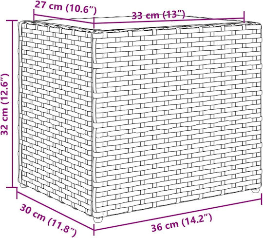 vidaXL Ζαρντινιέρα Πλαστική Καφέ 36x30x32εκ.