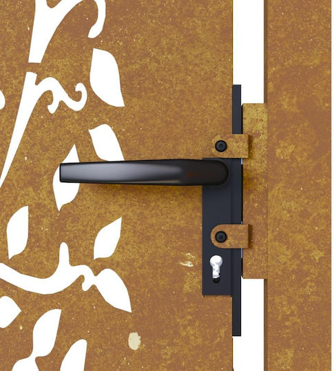 vidaXL Metal Fence Gate in Brown Color 80cm x 1.05m