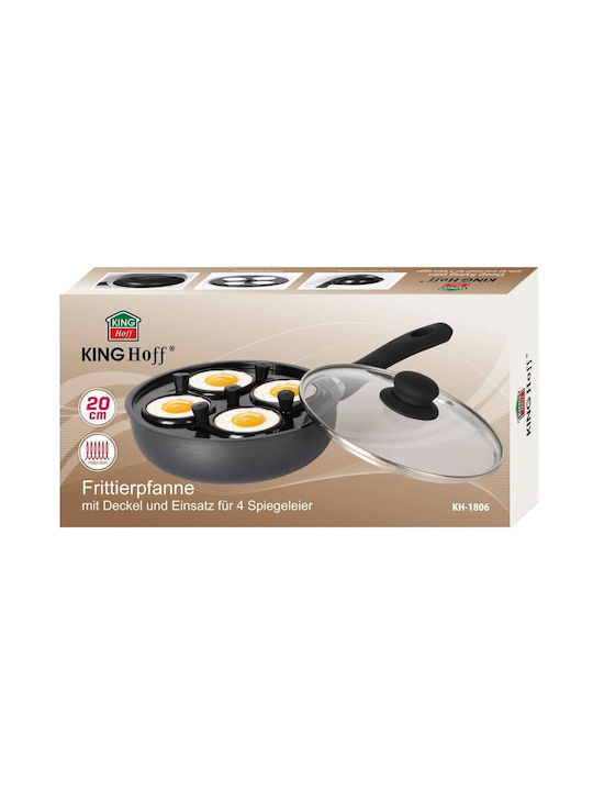 KING Hoff Τηγάνι για Pancakes από Ανοξείδωτο Ατσάλι με Αντικολλητική Επίστρωση 20cm
