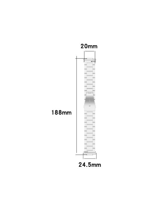 Armband Rostfreier Stahl Silber (Huawei Watch Fit 3 - Huawei Uhr Fit 3)