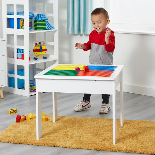 Kinder Tischset mit Stühlen aus Holz Weiß