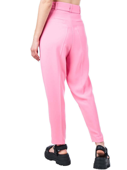 Access Women's High-waisted Fabric Trousers Pink