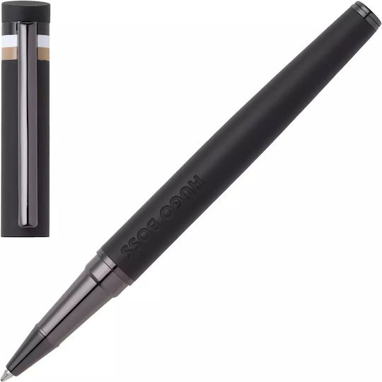 Boss Essential Iconic Σημειωματάριο A5 Ριγέ με Στυλοθήκη Μαύρο