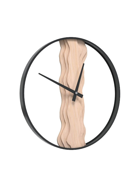 vidaXL Silent Wall Clock Wooden Brown Ø35cm