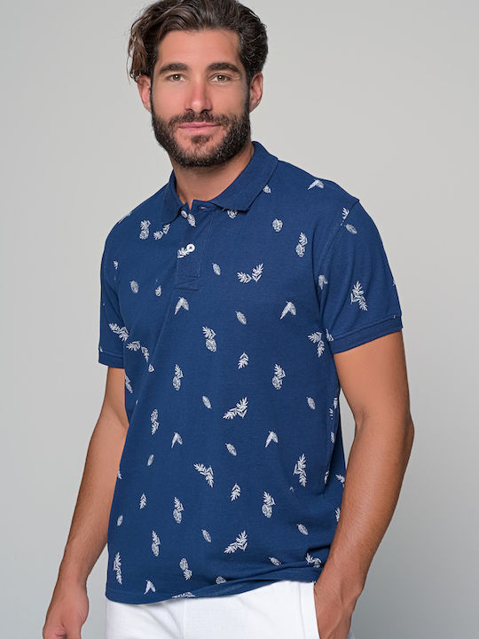 Van Hipster Ανδρική Αθλητική Μπλούζα Κοντομάνικη Polo Navy Μπλε