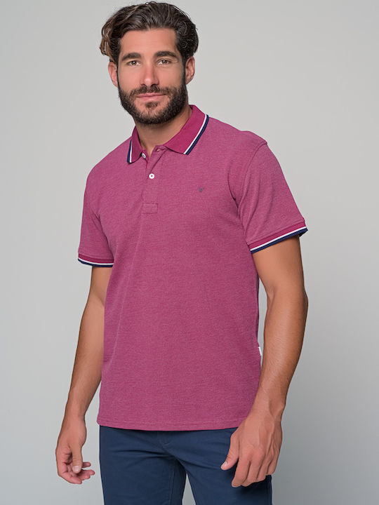 Van Hipster Herren Sportliches Kurzarmshirt Polo MELANGE