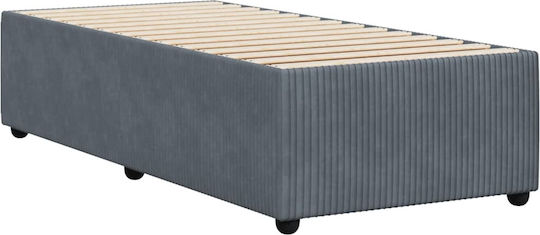 Vidaxl Πλαίσιο Κρεβατιού Σκούρο Γκρι 100x200cm Βελούδινο 1 Τεμ Μονό Γκρι