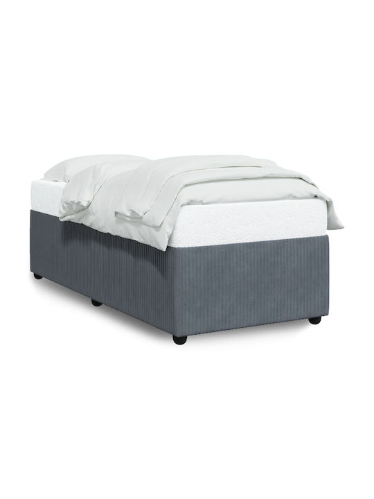 Vidaxl Bettgestell Dunkelgrau 100x200cm Samt 1 Stück Einzelbett Grau