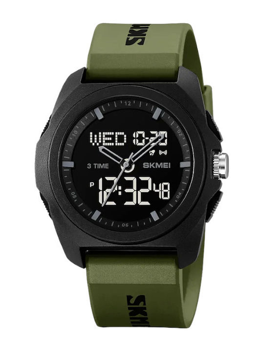 Skmei Analog/Digital Men's Watch 47mm Chronograph Battery with Rubber Strap Green