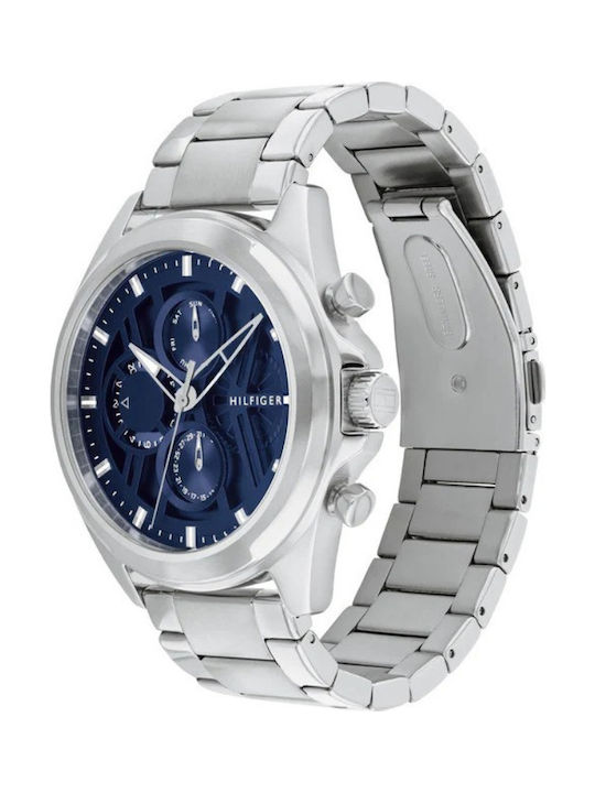 Tommy Hilfiger Jax Men's Watch 48mm Battery with Silver Metal Bracelet