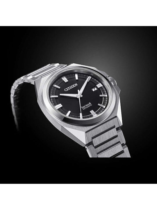 Citizen Series 8 Ανδρικό Ρολόι Χρονογράφος Αυτόματο με Ασημί Μεταλλικό Μπρασελέ
