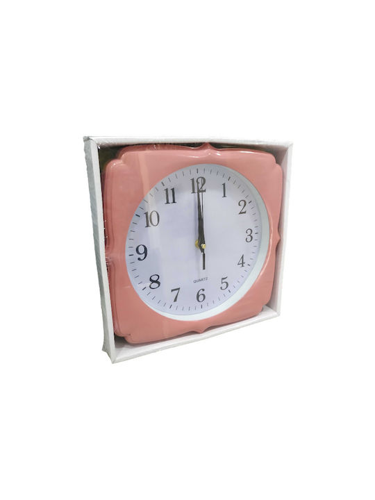 Wall Clock Plastic Pink Ø30cm