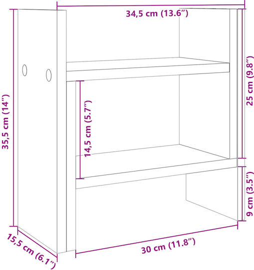 Hölzern Papierhalter in Braun Farbe 1Stück 15.5x35.5x34.5cm