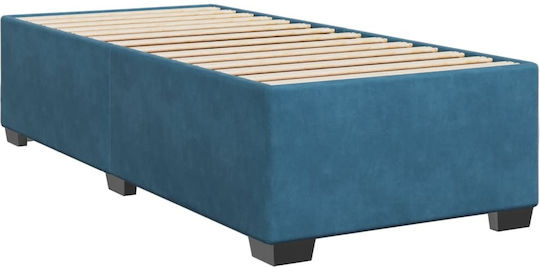 Einzelbett Mit Stoff Blau Mit Lattenrost & Matratze 90x190cm