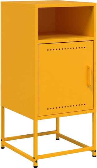 Metal Bedside Tables Yellow Set of 2 36x39x78cm