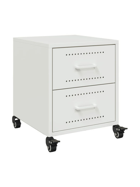 Metal Bedside Tables White 2 Pieces 36x39x43.5cm