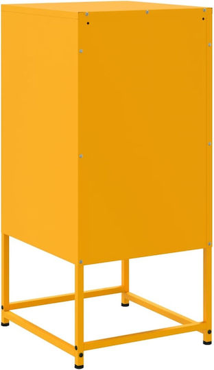 Metal Bedside Tables Yellow 2 Pieces 36x39x78cm