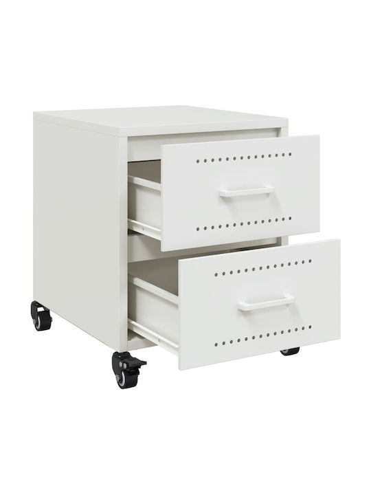 Metal Bedside Tables White 2 Pieces 36x39x43.5cm