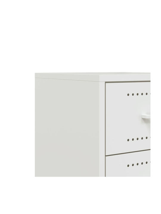 Metal Bedside Tables White 2 Pieces 36x39x43.5cm