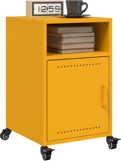 Wooden Bedside Tables Yellow 2 Pieces 36x39x59cm