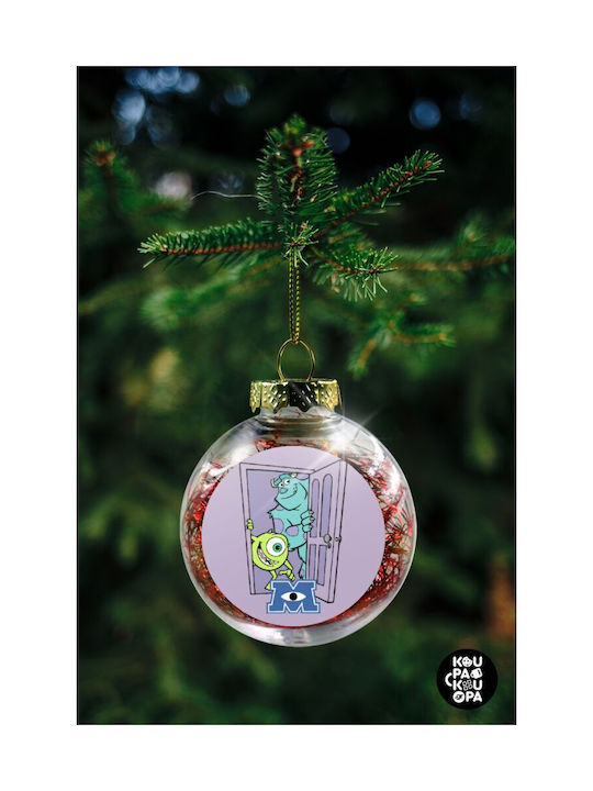 Koupakoupa Monster Inc Christmas Hanging Ball Ornament Plastic Transparent With Gold Dust With Beads Transparent