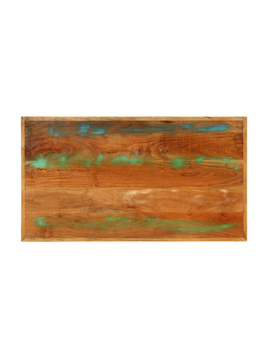 Rectangular Central Coffee Table Made of Solid Wood Multicolour W100xD55xH45cm