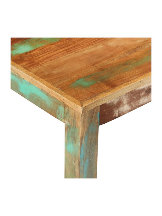 Rectangular Central Coffee Table Made of Solid Wood Multicolour W100xD55xH45cm