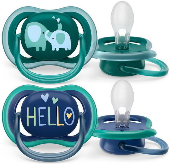 Philips Ultra Air Pacifiers Silicone Elephants - Green for 18+ months 2pcs