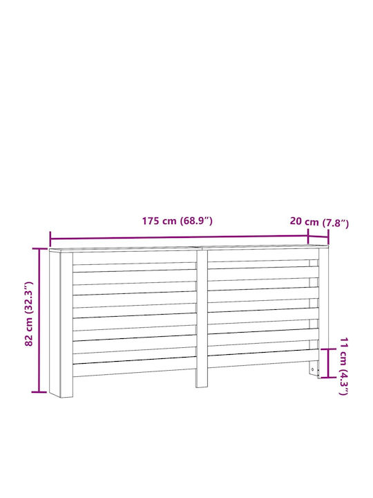 vidaXL Калориферно Капаче От ПДЧ Черно 175x20x82см