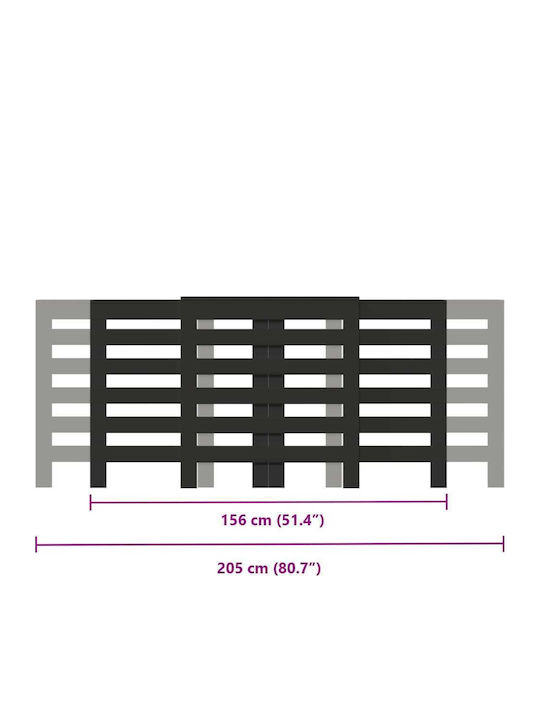 vidaXL Husă Pentru Radiator Din PAL Negru 205x21.5x83.5cm