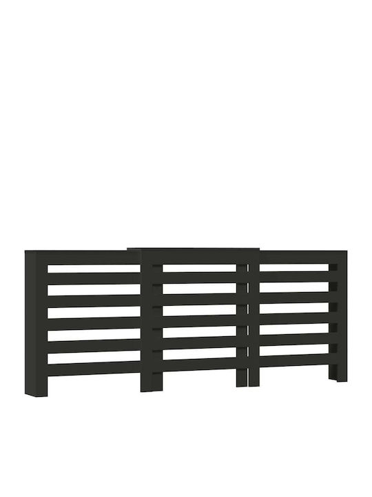 vidaXL Husă Pentru Radiator Din PAL Negru 205x21.5x83.5cm