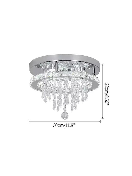 Candelabru cu cristale, design pătrat, iluminat decorativ, culoare alb cald