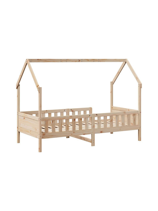 Pat pentru Copii Single Bej pentru Saltea 90x200cm