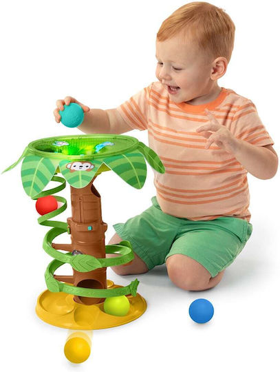 Bright Starts Jucărie pentru Bebeluși Tropical Twirl Ball Play cu Lumină și Sunete pentru 6++ Luni
