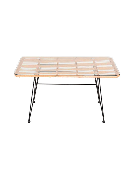 Masa Masa de lounge pentru spații exterioare Metalic cu suprafață din sticlă Allegra 95x55x51buc