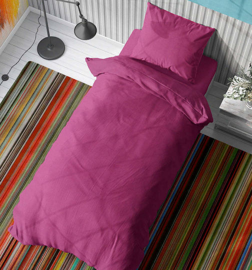 Dimcol Solid Σετ Σεντόνια Υπέρδιπλα 240x270εκ. Fuchsia (4τμχ)