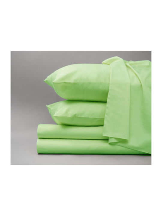 Sunshine Sheet King Size with Elastic 180x200+40cm. Satin Mint