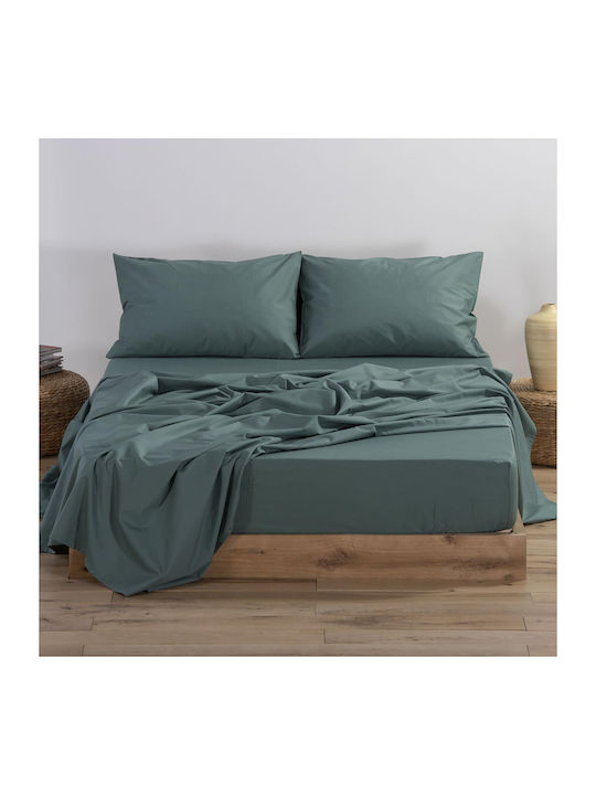 Nef-Nef Homeware Sheet for Single Bed 170x270cm. Basic 011708 1172 Green