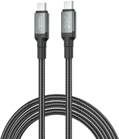 XO USB 2.0 Кабел USB-C Мъжки - USB-C 240W Захранване PD Черен 2м 16.005.0315