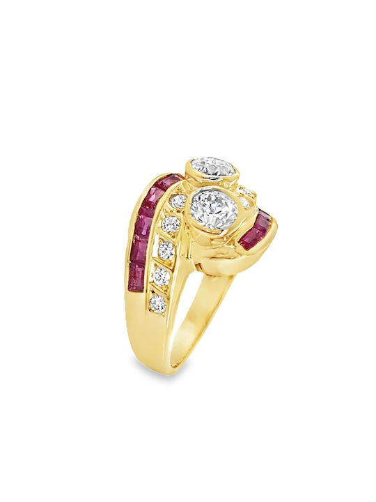 Xryseio Damen Ring mit Zirkonia aus Gold 18K