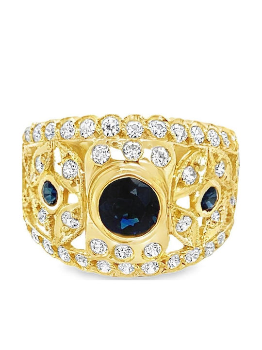 Xryseio Damen Ring mit Zirkonia aus Gold 18K