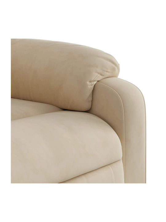 Relax Armchair with Footstool Beige 75x89.5x103.5cm