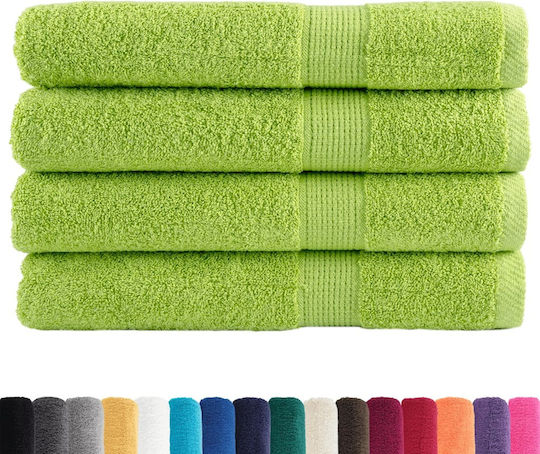 vidaXL Set 4 Hotel Pool and Beach Towels 200x80 cm 600gsm Green