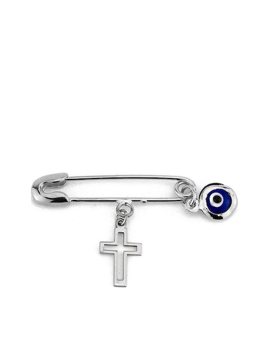 Goldsmith Παιδική Παραμάνα από Ασήμι με Σταυρό