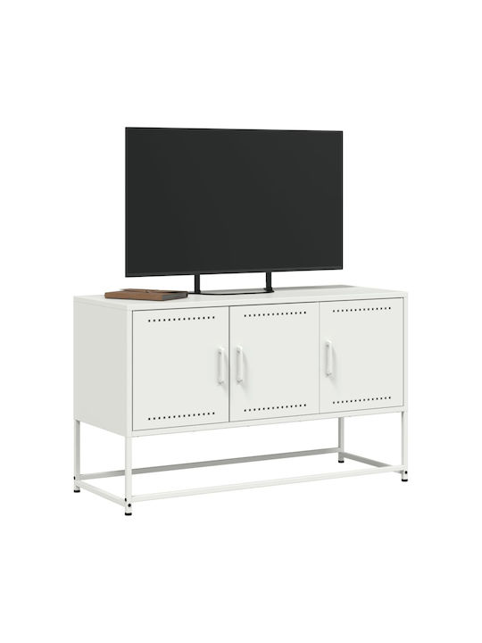 vidaXL TV-Ständer Metall Weiß M100.5xP39xH60.5cm