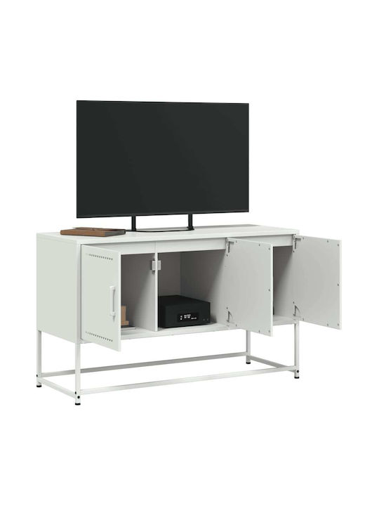 vidaXL TV-Ständer Metall Weiß M100.5xP39xH60.5cm