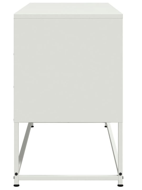 vidaXL TV-Ständer Metall Weiß M100.5xP39xH60.5cm