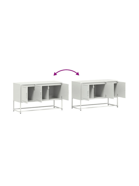 vidaXL TV-Ständer Metall Weiß M100.5xP39xH60.5cm